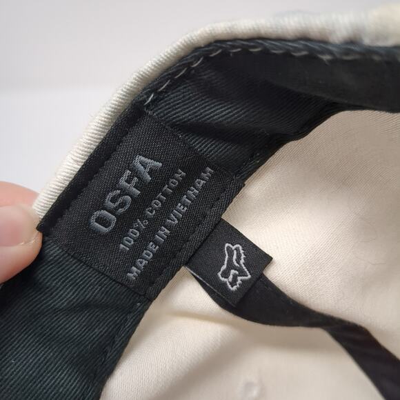 Fox Race Team Snapback Cap White One Size Adjustable Embroidered Vented Holes - Picture 9 of 9